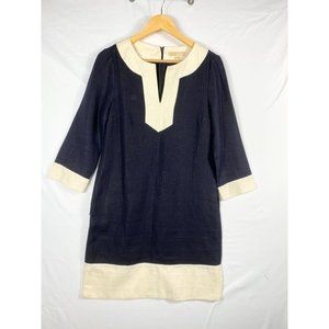 Michael Kors Linen Shift dress Back Zipper Size S Blue